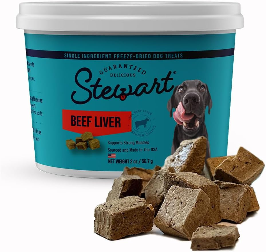 Freeze Dried Dog Treats, Beef Liver, Healthy, Natural, Single Ingredient, Grain Free Dog Treat, Liver Treats for Dogs, 14 Ounces, Resealable Tub