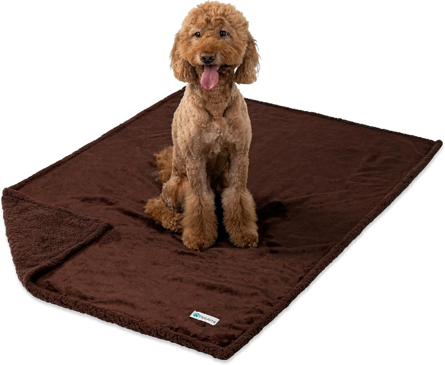 Waterproof Dog Blanket for Queen Bed Large XL Dog Throw for Couch Cover Leakproof Furniture Protection, Sherpa Fleece, Reversible Soft Washable 90X90 Light Gray