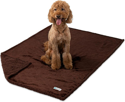 Waterproof Dog Blanket for Queen Bed Large XL Dog Throw for Couch Cover Leakproof Furniture Protection, Sherpa Fleece, Reversible Soft Washable 90X90 Light Gray