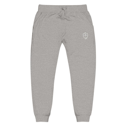 Cross Shield Fleece Sweatpants with Embroidered Design