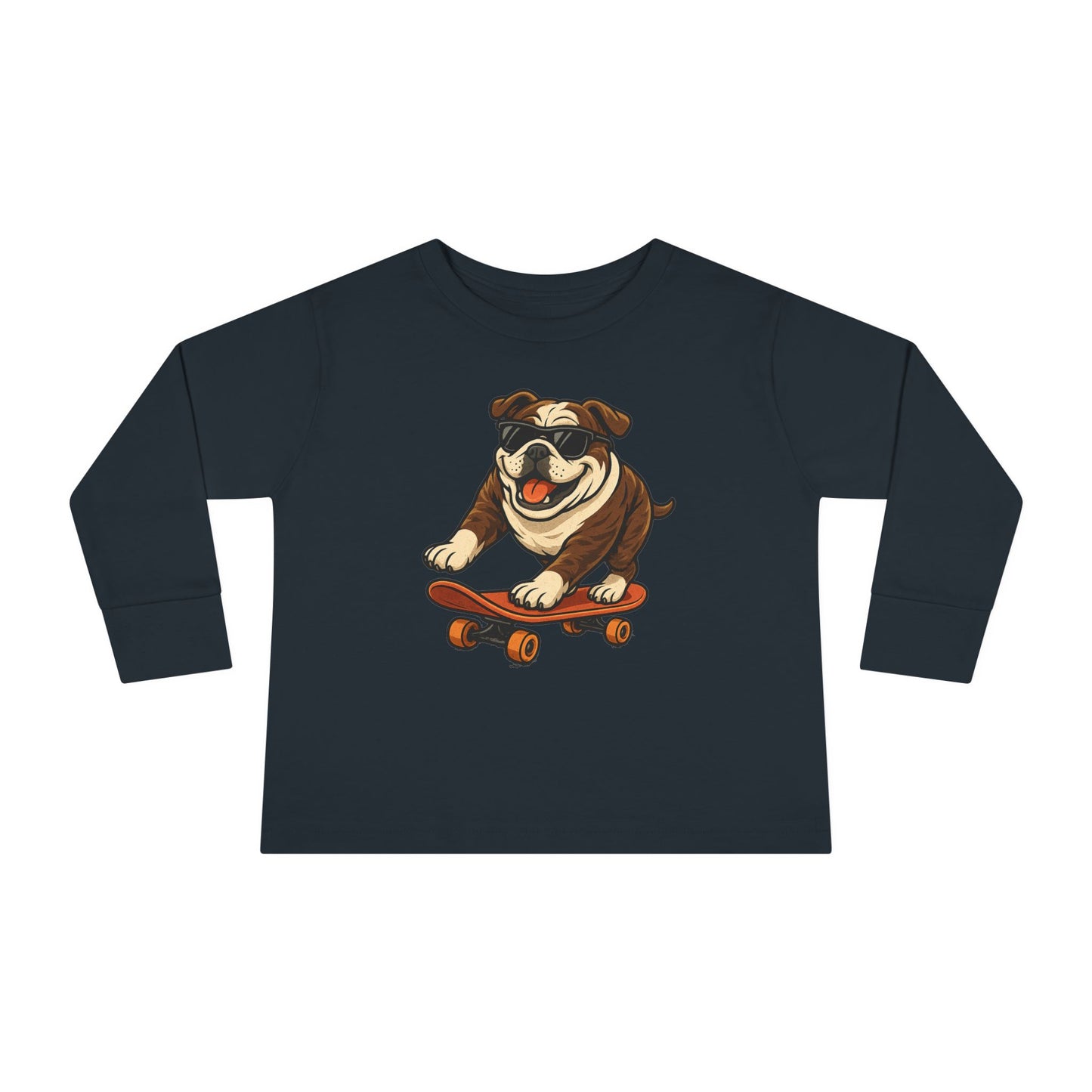 Skateboarding Dog Toddler Long Sleeve Tee