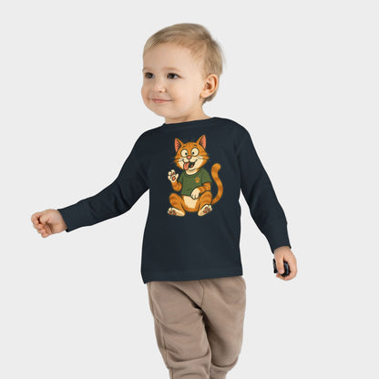 Goofy Cat Toddler Long Sleeve Tee