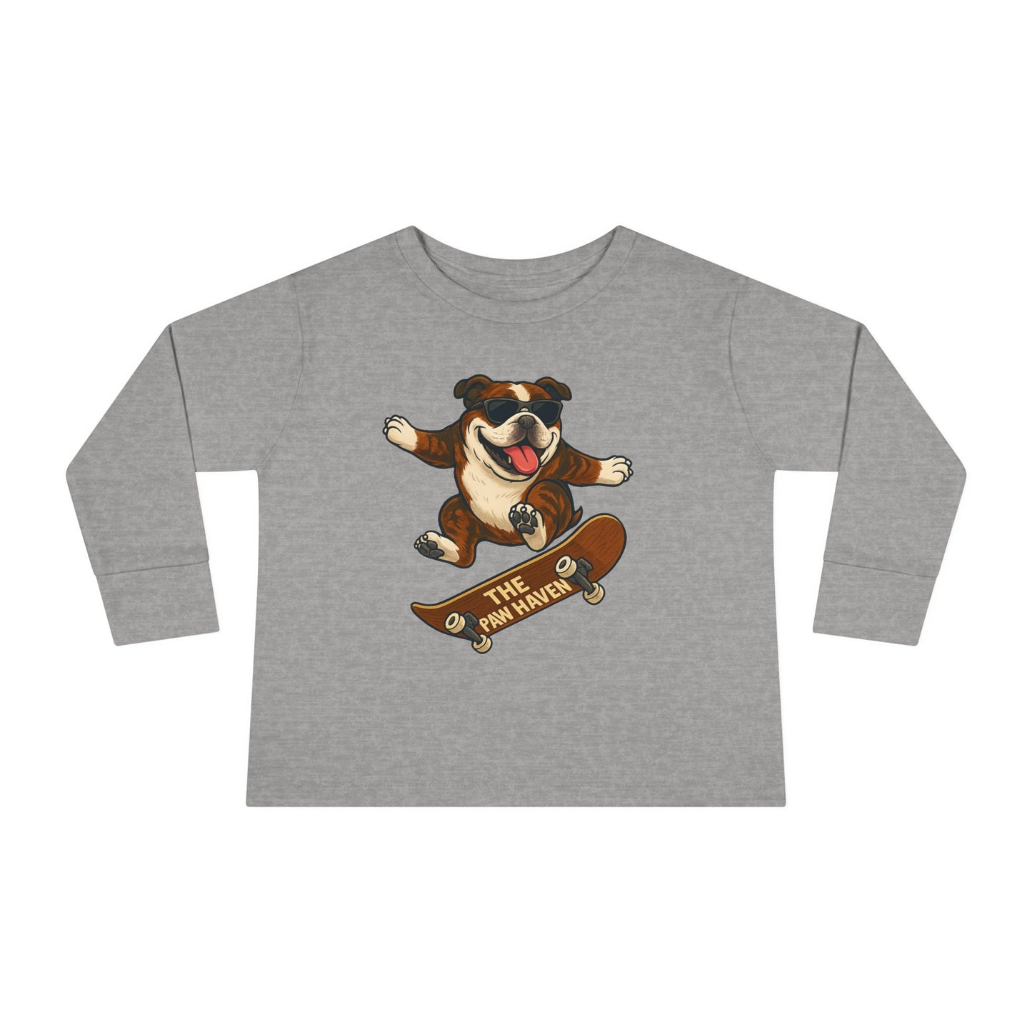 Skateboarding Dog Toddler Long Sleeve Tee