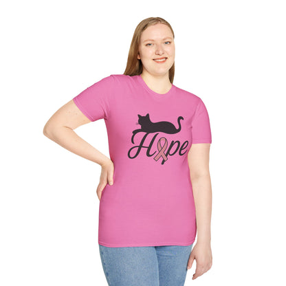 Hope Cat Breast Cancer Awareness T-Shirt