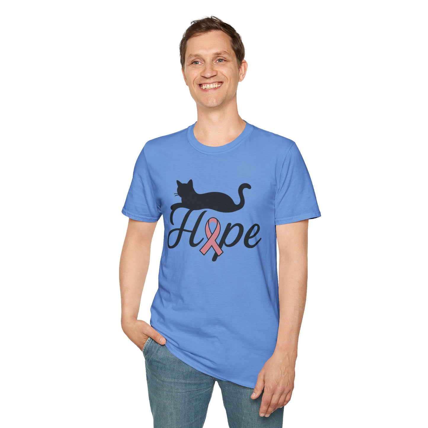 Hope Cat Breast Cancer Awareness T-Shirt
