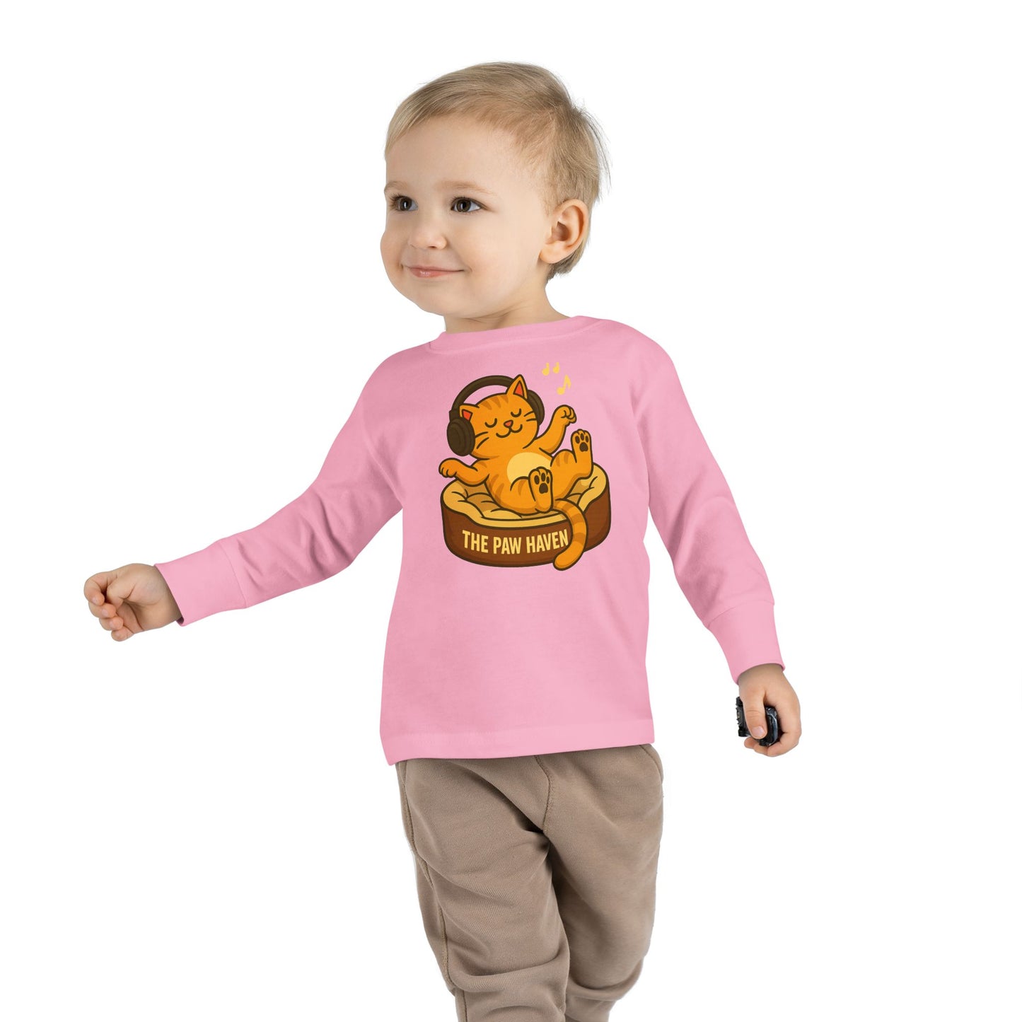 Jamming Cat Toddler Long Sleeve Tee