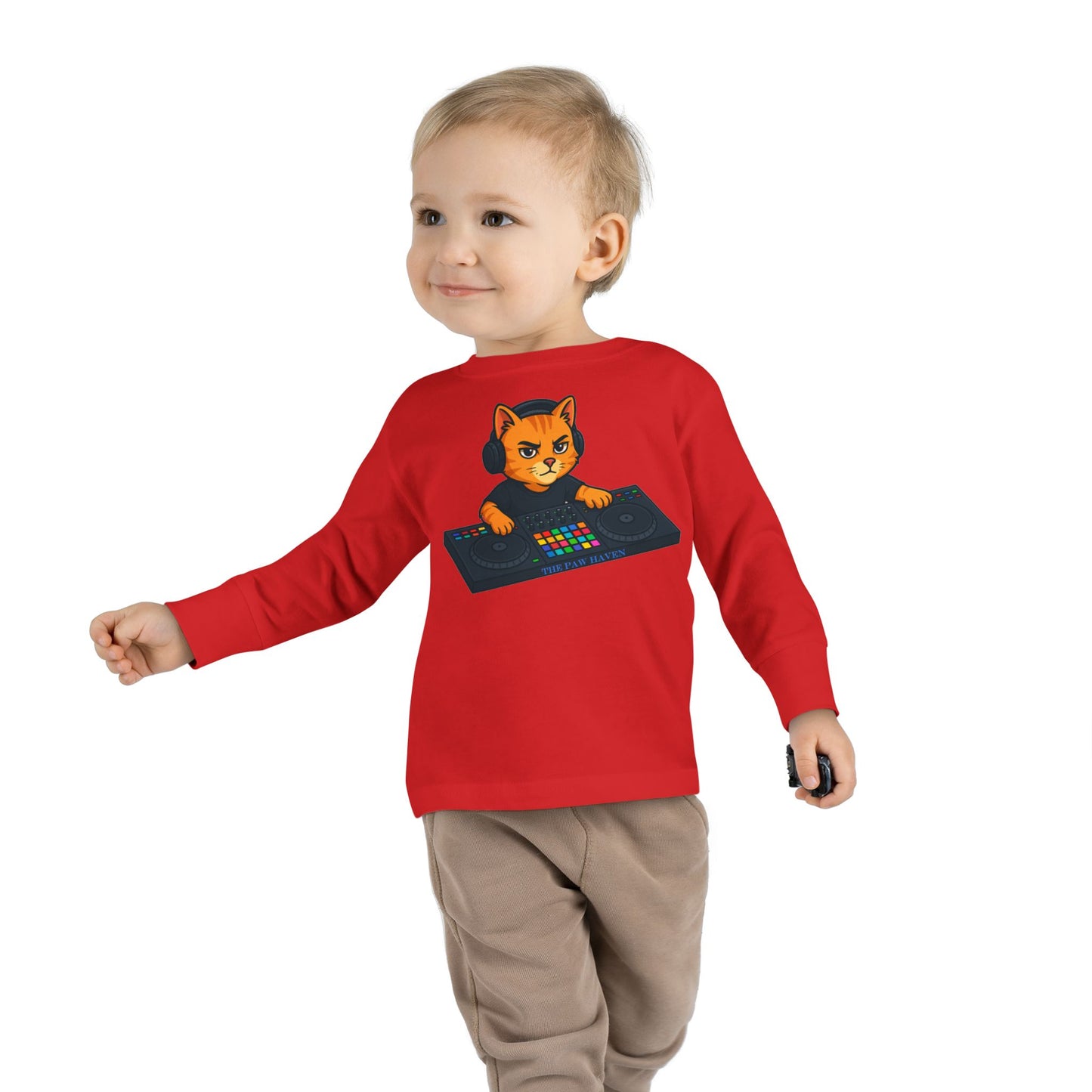 DJ Cat Toddler Long Sleeve Tee
