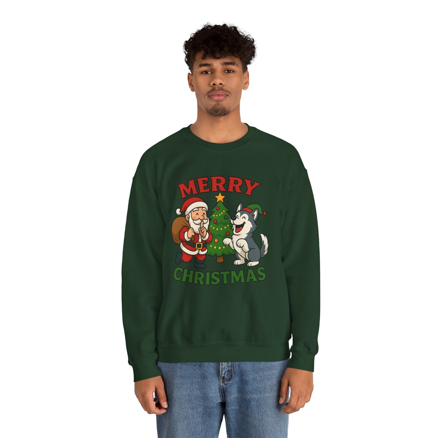 Santa & Husky Holiday Crewneck