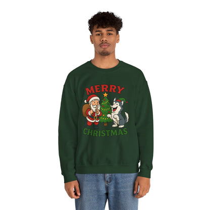 Santa & Husky Holiday Crewneck