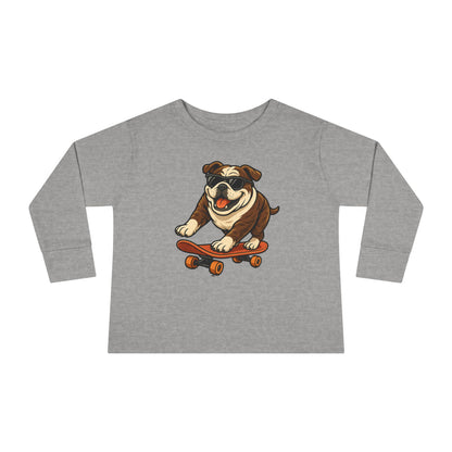 Skateboarding Dog Toddler Long Sleeve Tee