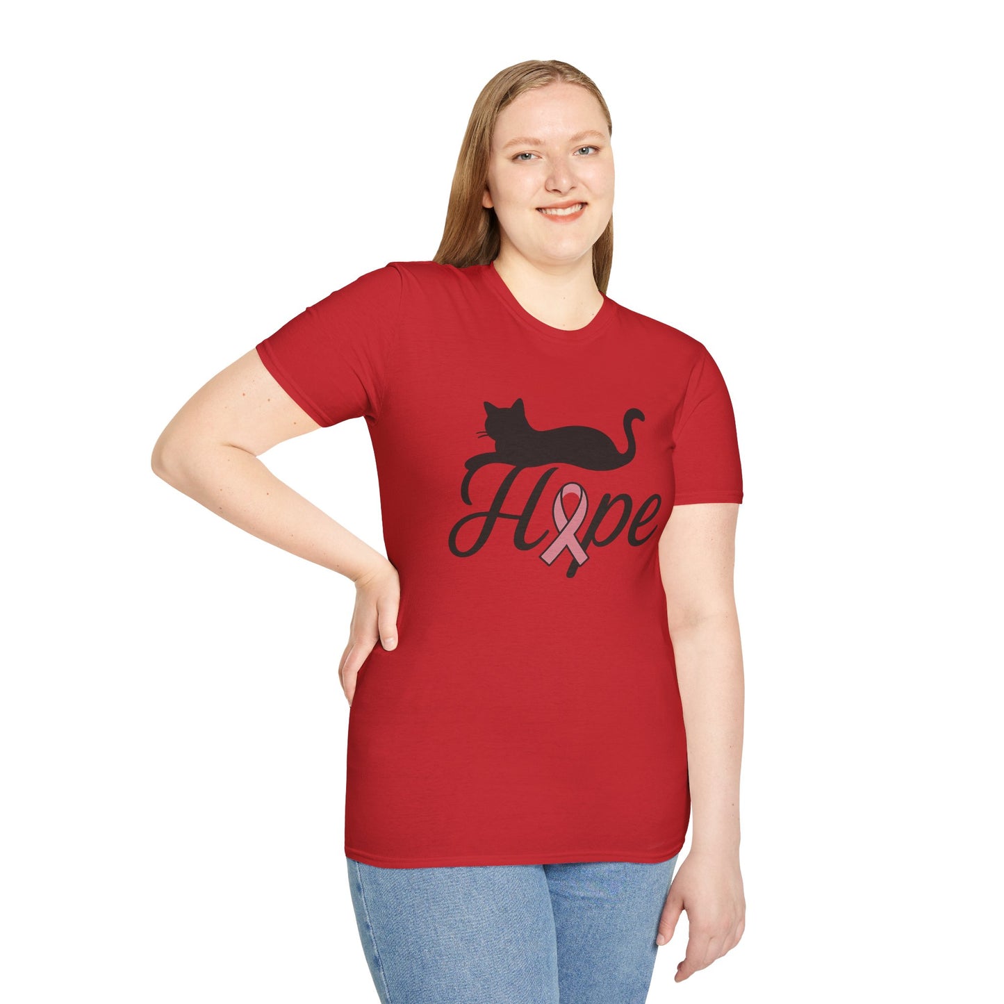Hope Cat Breast Cancer Awareness T-Shirt