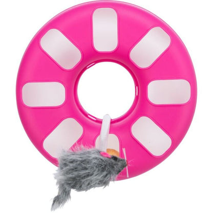 Trixie Cat Activity Crazy Circle With Plush Mouse Pink Default Title