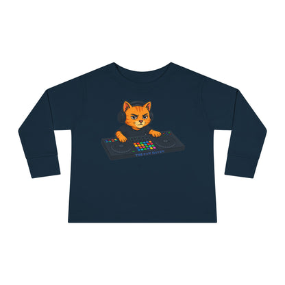 DJ Cat Toddler Long Sleeve Tee