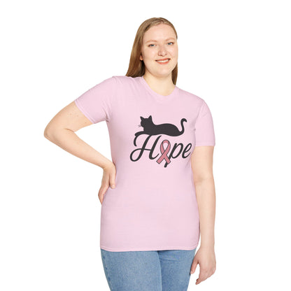 Hope Cat Breast Cancer Awareness T-Shirt