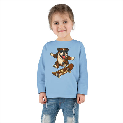Skateboarding Dog Toddler Long Sleeve Tee