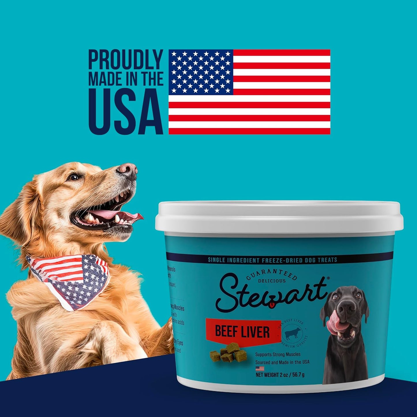 Freeze Dried Dog Treats, Beef Liver, Healthy, Natural, Single Ingredient, Grain Free Dog Treat, Liver Treats for Dogs, 14 Ounces, Resealable Tub