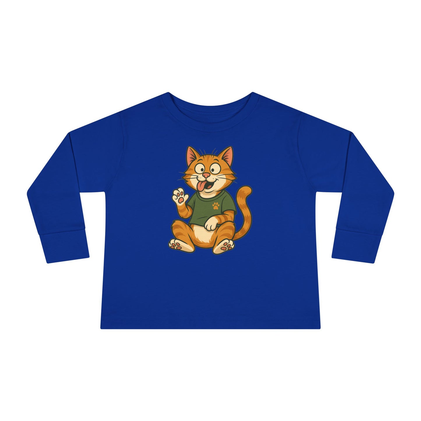 Goofy Cat Toddler Long Sleeve Tee