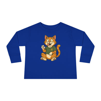 Goofy Cat Toddler Long Sleeve Tee