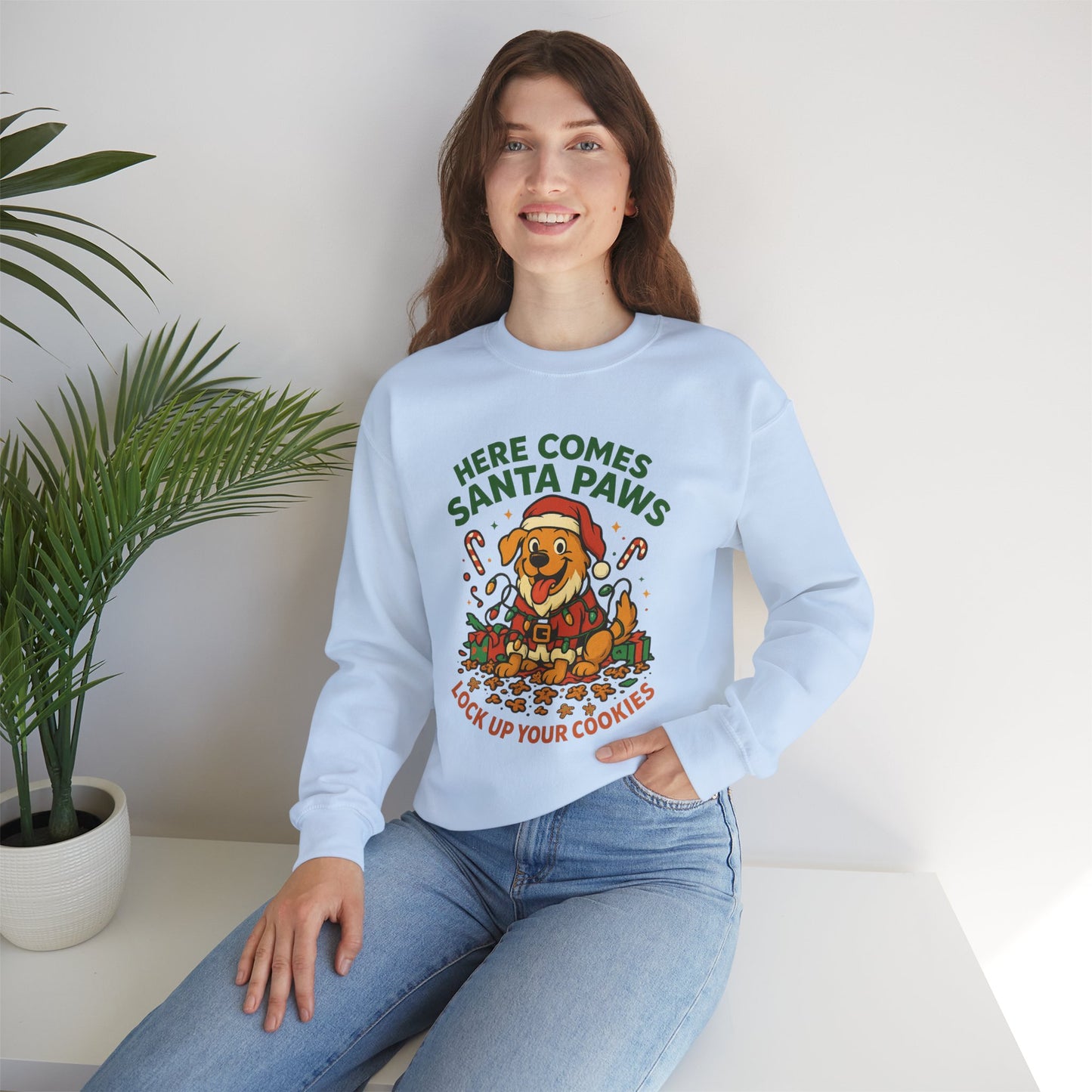 Here Comes Santa Paws Holiday Crewneck