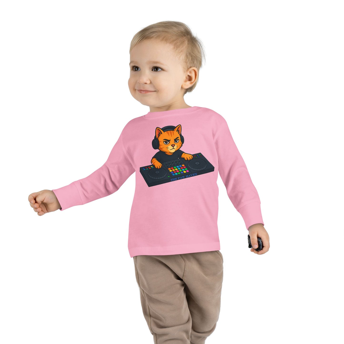 DJ Cat Toddler Long Sleeve Tee