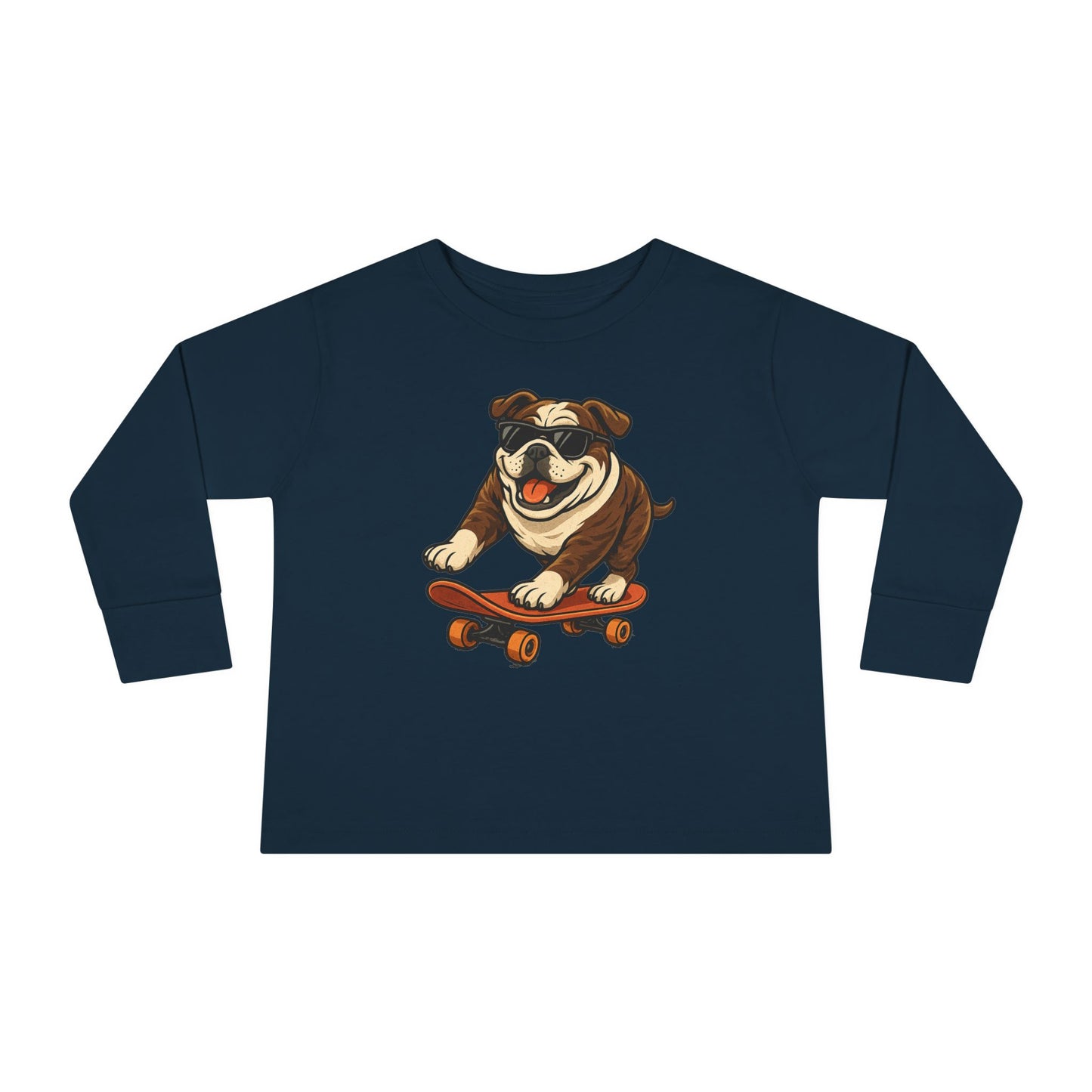 Skateboarding Dog Toddler Long Sleeve Tee