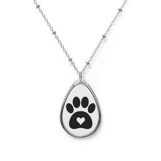 Paw Print Oval Necklace