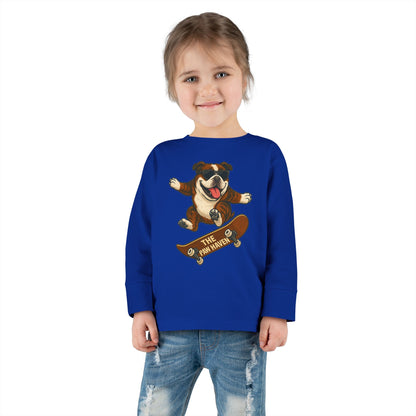 Skateboarding Dog Toddler Long Sleeve Tee