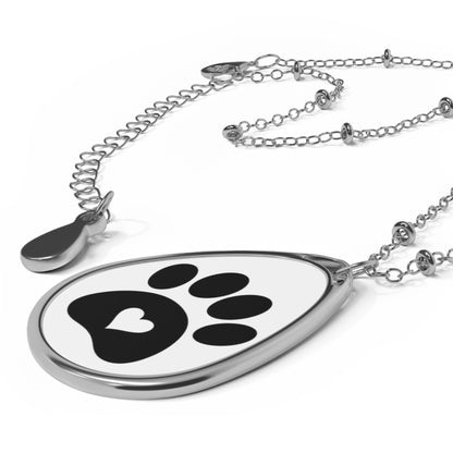 Paw Print Oval Necklace