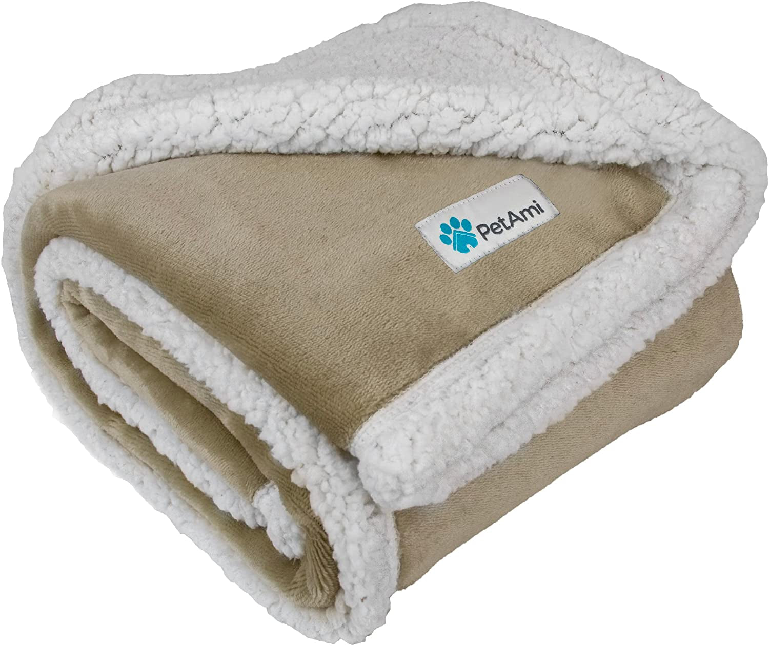 Waterproof Dog Blanket for Queen Bed Large XL Dog Throw for Couch Cover Leakproof Furniture Protection, Sherpa Fleece, Reversible Soft Washable 90X90 Light Gray