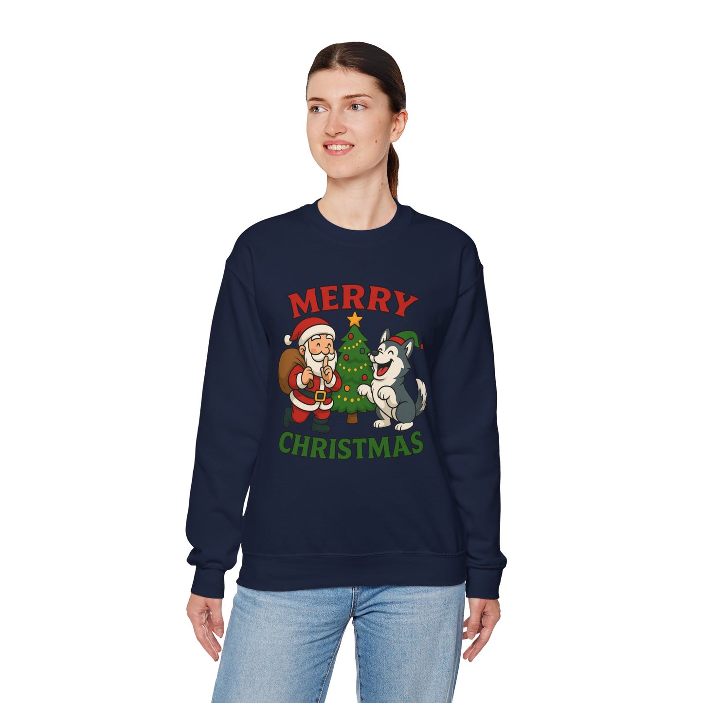 Santa & Husky Holiday Crewneck