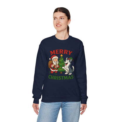 Santa & Husky Holiday Crewneck