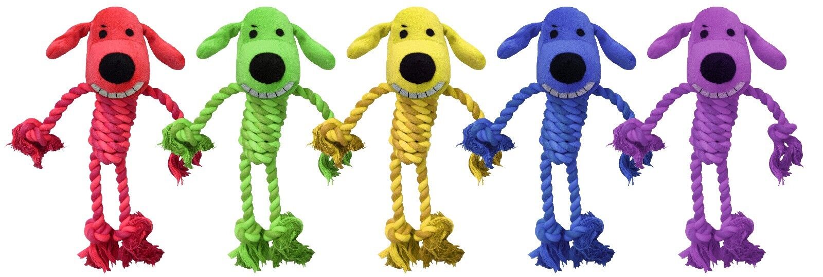 Multipet Loofa Dog Toy w/ Rope Body Assorted 11 in