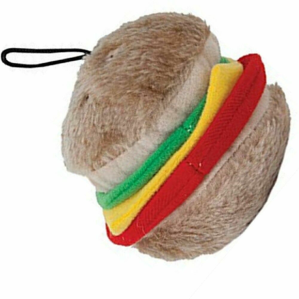 Aspen Hamburger with Squeakers Small Dog and Puppy Toy Multi-Color Medium