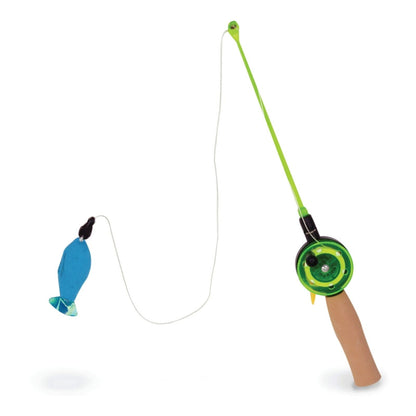 OurPets Play-N-Squeak Fishing Rod with Fish Catnip Toy Multi-Color