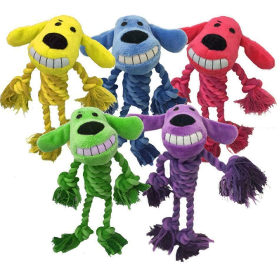 Multipet Loofa Dog Toy w/ Rope Body Assorted 11 in