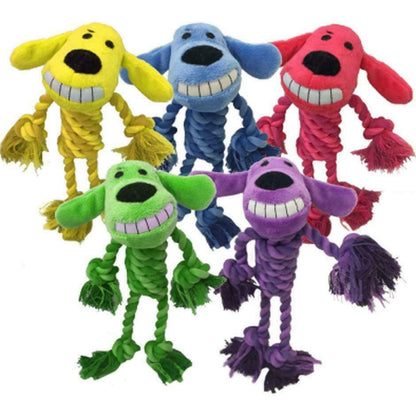 Multipet Loofa Dog Toy w/ Rope Body Assorted 11 in