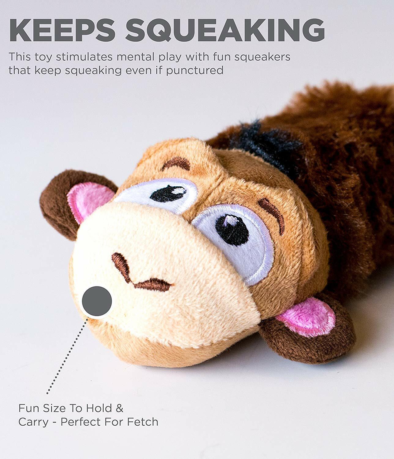 Petstages Stuffing Free Lil Squeak Dog Toy Monkey Mini