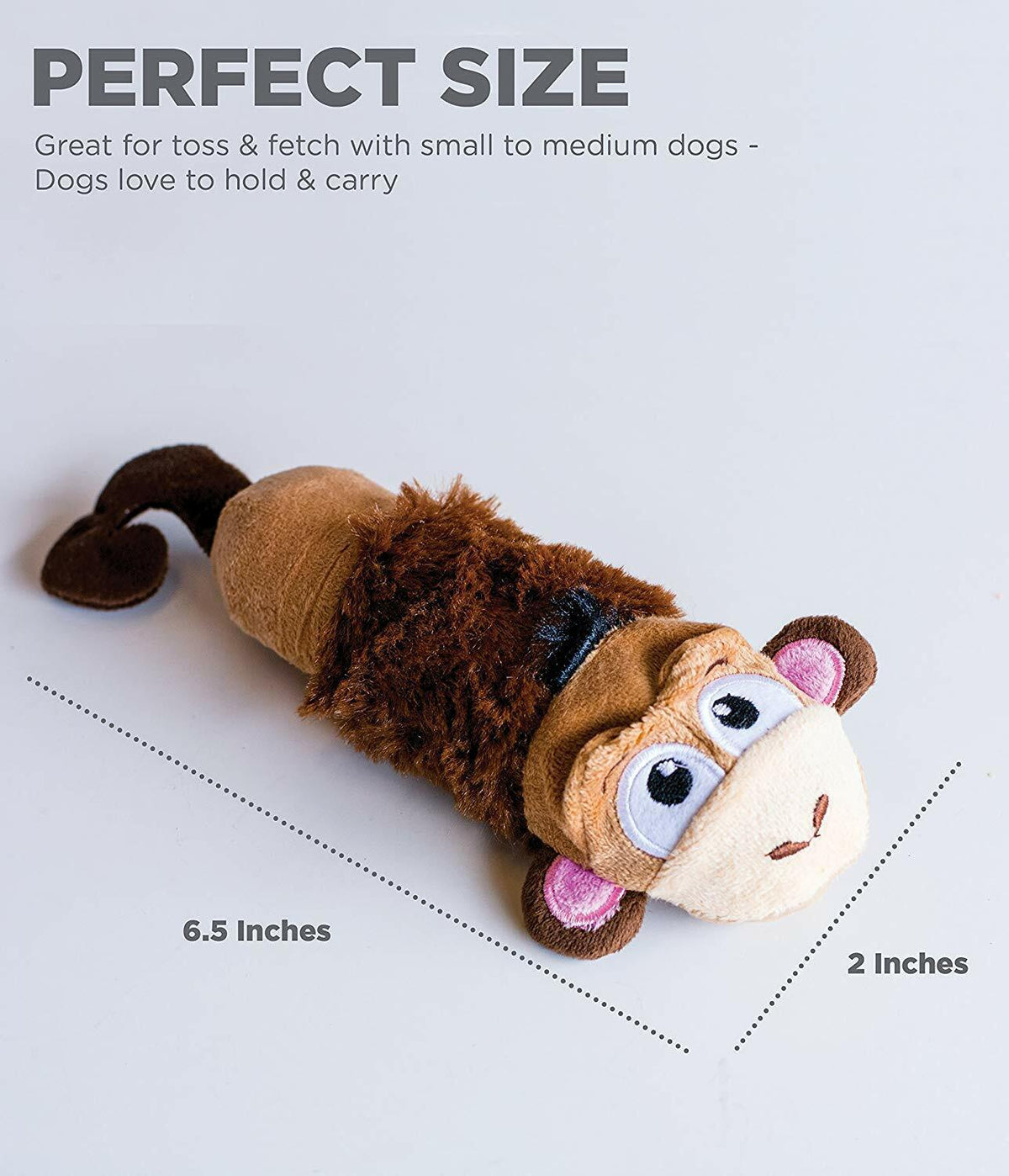 Petstages Stuffing Free Lil Squeak Dog Toy Monkey Mini