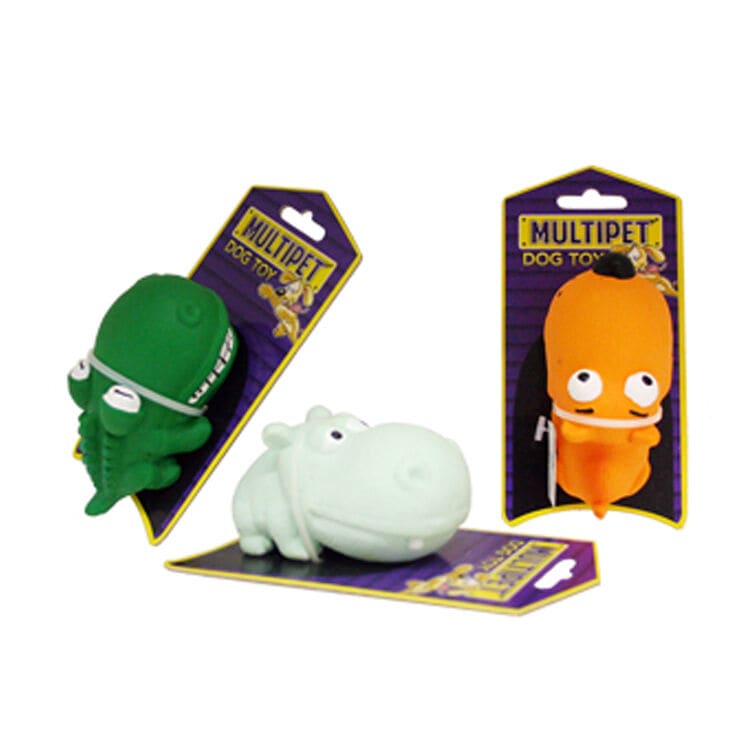 Multipet Latex Animals Dog Toy Assorted 3 in
