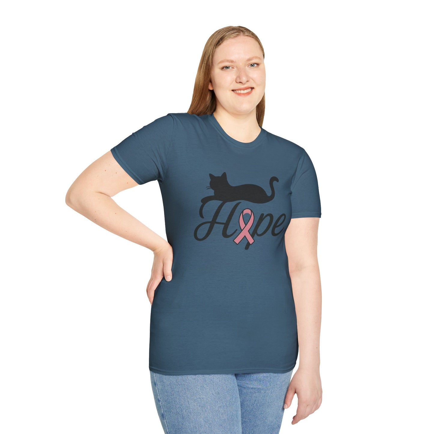 Hope Cat Breast Cancer Awareness T-Shirt