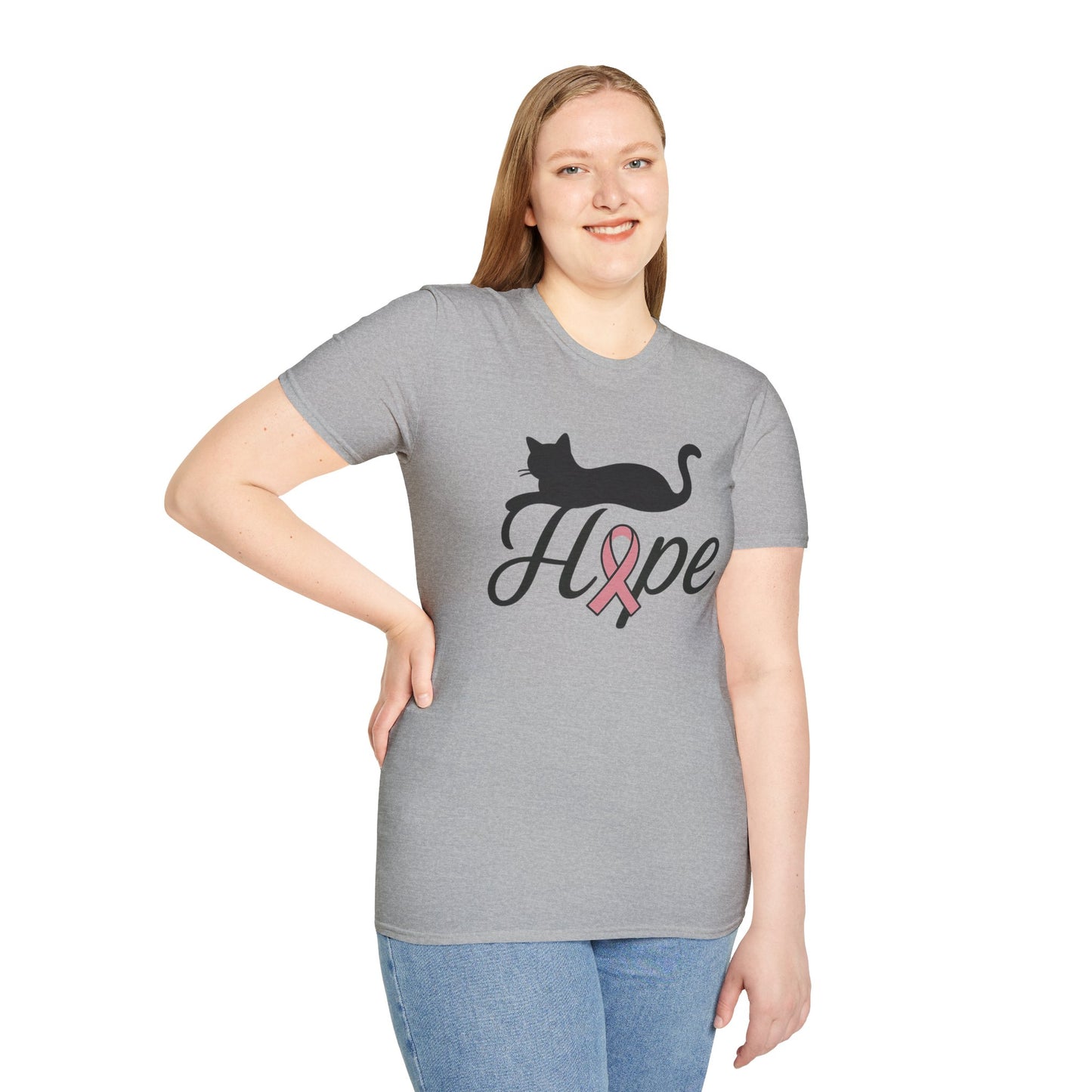 Hope Cat Breast Cancer Awareness T-Shirt