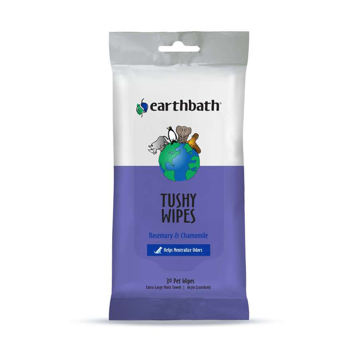 Earthbath Tushy Wipes; Rosemary Chamomile 30 count
