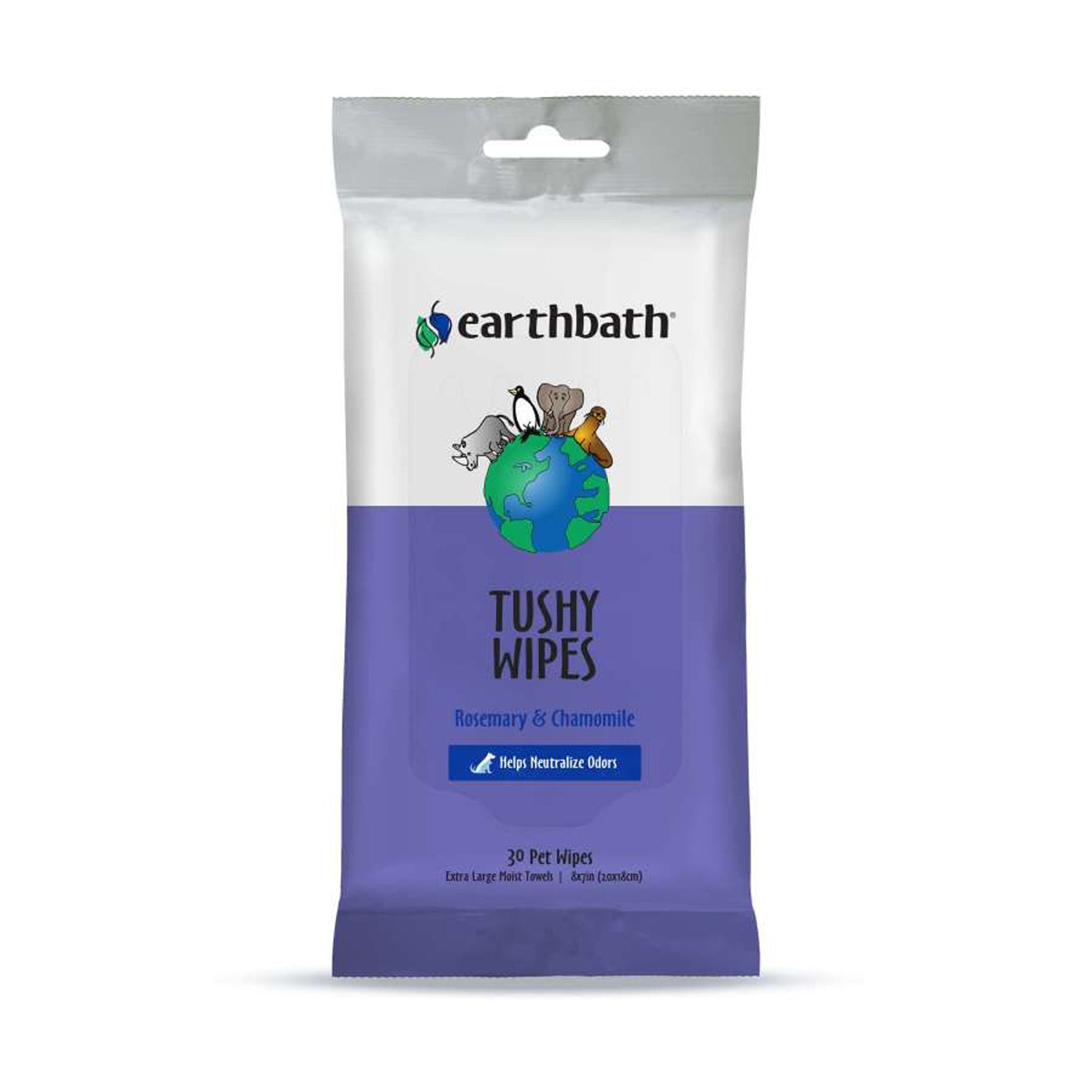Earthbath Tushy Wipes; Rosemary Chamomile 30 count