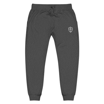 Cross Shield Fleece Sweatpants with Embroidered Design
