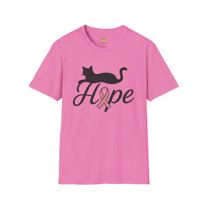 Hope Cat Breast Cancer Awareness T-Shirt