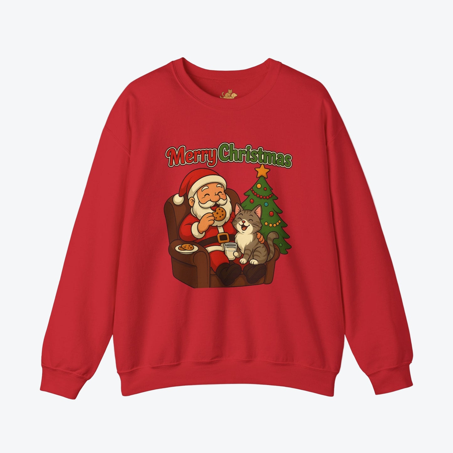 Merry Christmas Santa with Cat Crewneck