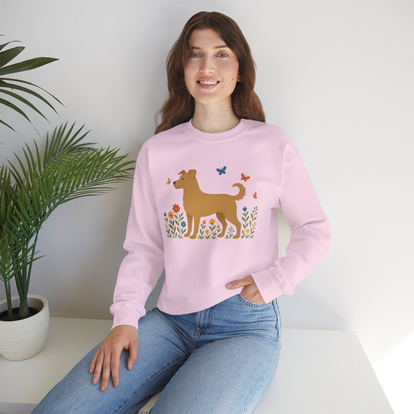 Dog Lover's Floral Crewneck Sweatshirt