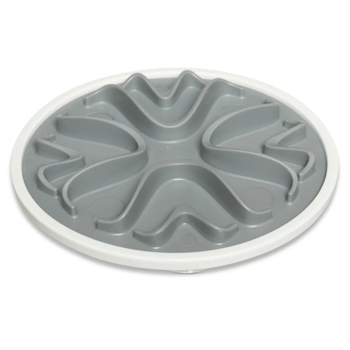 Messy Mutts Cat Interactive Feeder Gray 6 Inches