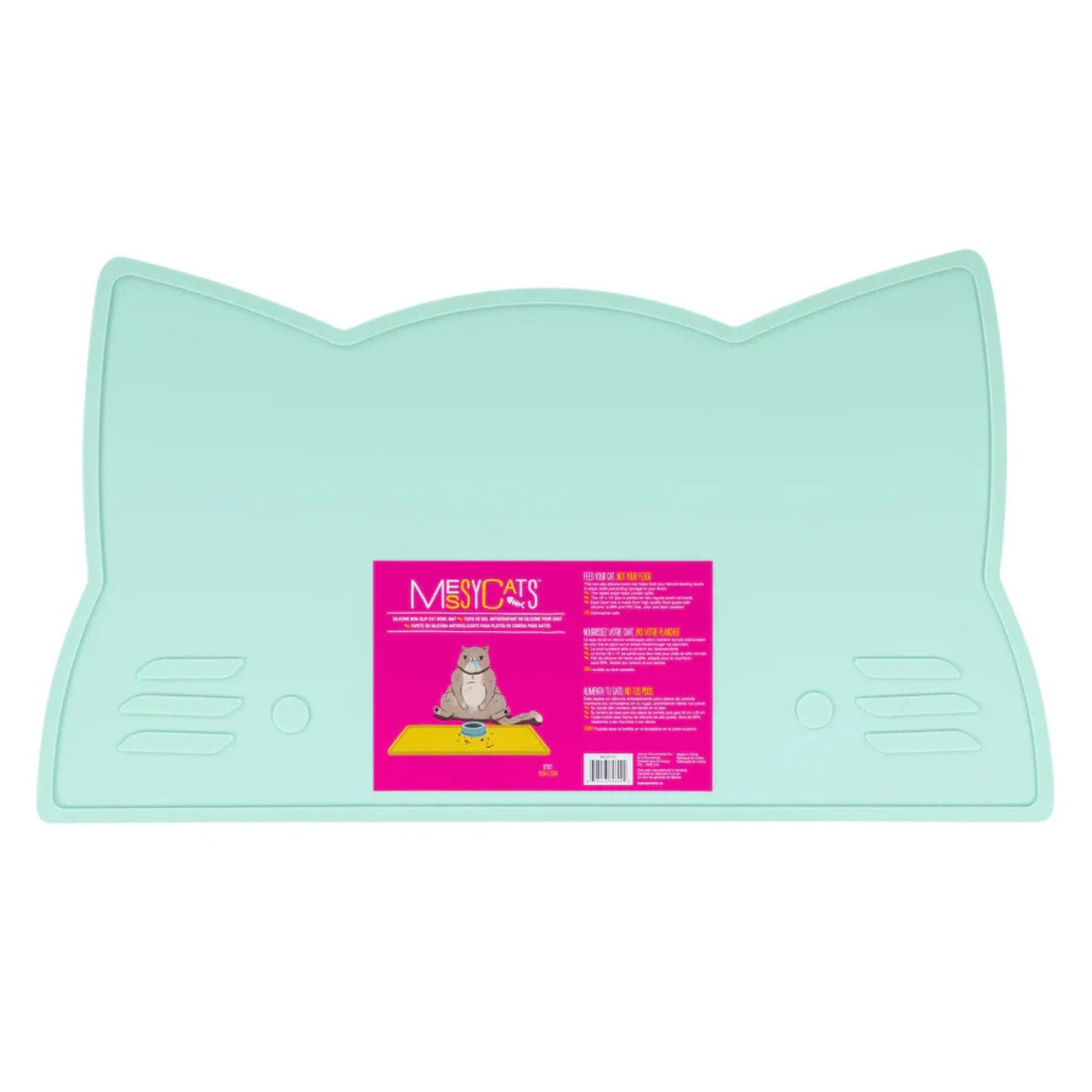 Messy Mutts Cat Silicone Bowl Mat Mint