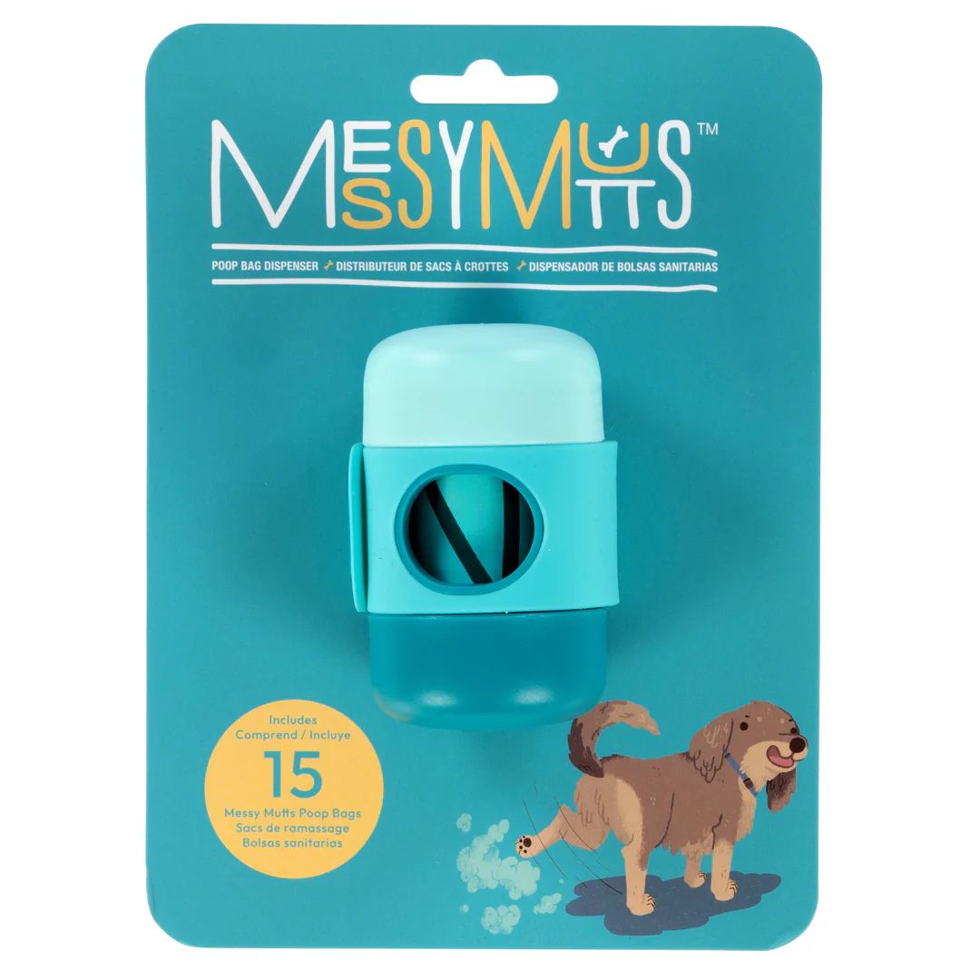 Messy Mutts Dog Waste Bag Holder With Strap Blue